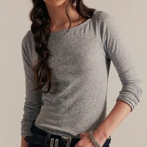 NWT $38 We The Free People Most Loved Long Sleeve Size M Heather Gray